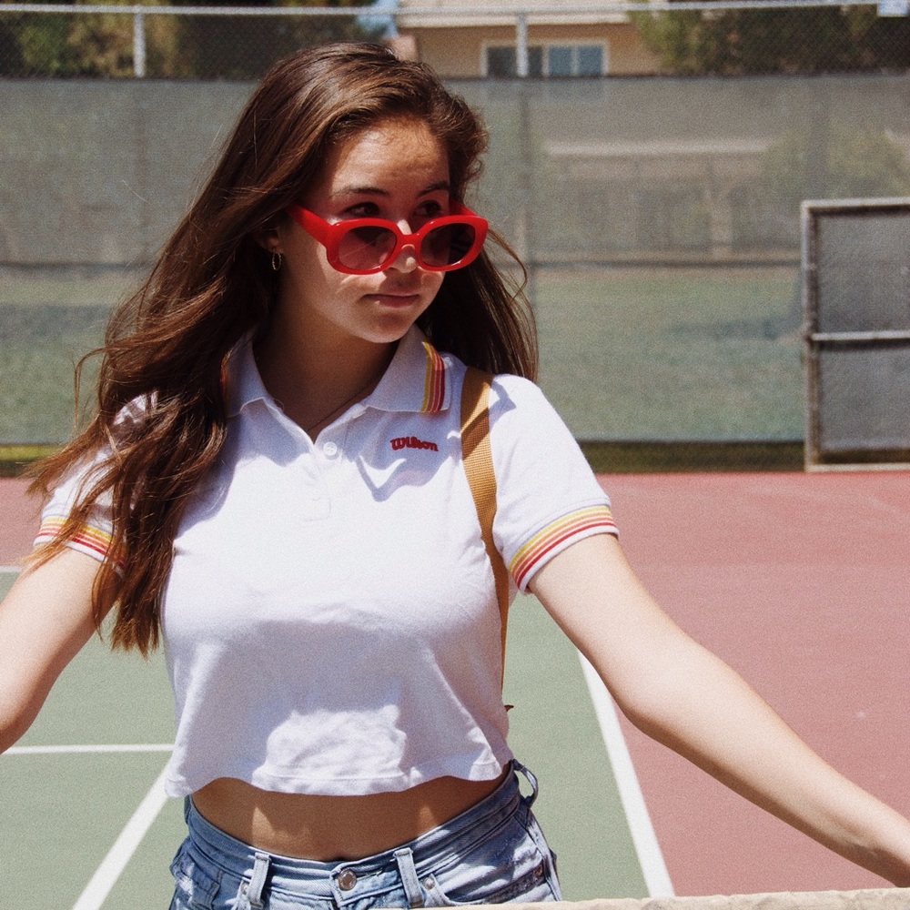 Wilson collection collar tennis crop top